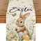 Easter Bunny Egg Table Runner Linen Style Spring Dining Decor 0