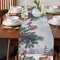 Christmas Reindeer Table Runner with Birds Berries and Snowflakes