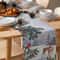 Christmas Reindeer Table Runner with Birds Berries and Snowflakes