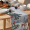 Christmas Reindeer Table Runner with Birds Berries and Snowflakes