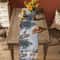 Christmas Reindeer Table Runner with Birds Berries and Snowflakes