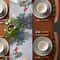 Christmas Reindeer Table Runner with Birds Berries and Snowflakes