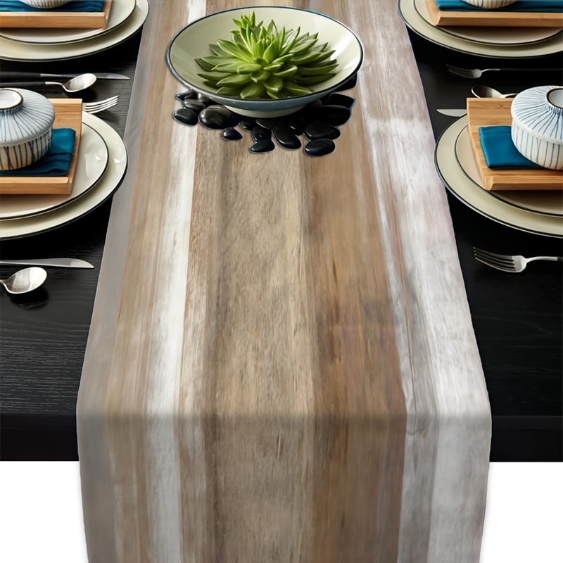 Cartoon Animal Farmhouse Table Runner for Kitchen and Dining