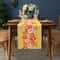 Tropical Hibiscus Linen Table Runner for Hawaiian Dining and Summer Party Decor