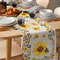 Sunflower Bee Linen Table Runner for Farmhouse Summer Table Decor