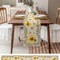 Sunflower Bee Linen Table Runner for Farmhouse Summer Table Decor