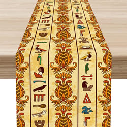 egyptian hieroglyphics table runner pharaoh dining decor for kitchen and parties