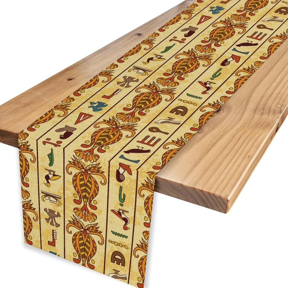 Egyptian Hieroglyphics Table Runner Pharaoh Dining Decor For Kitchen And Parties 3