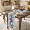 Coastal Table Runner With Seashell Starfish Print For Beach Dining Decor 4