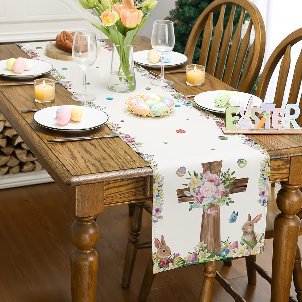 He Is Risen Table Runner For Easter Dining And Christian Spring Decor 4