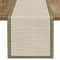 Beige Green Striped Table Runner For Elegant Dining And Coffee Table Decor 0