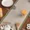Beige Green Striped Table Runner For Elegant Dining And Coffee Table Decor 4