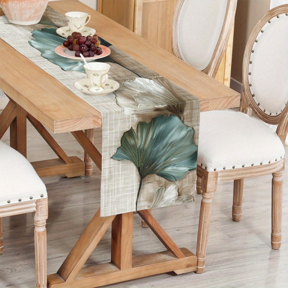 Elegant Ginkgo Leaf Table Runner For Kitchen Dining Coffee And Tea Tables 3