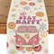 Groovy Daisy Hippie Table Runner For Retro Kitchen And Party Decor 4