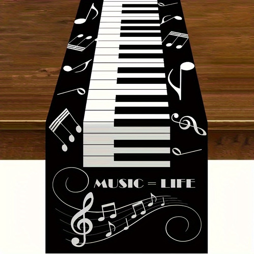 Piano Keys Music Note Table Runner For Dining Room Decor 5
