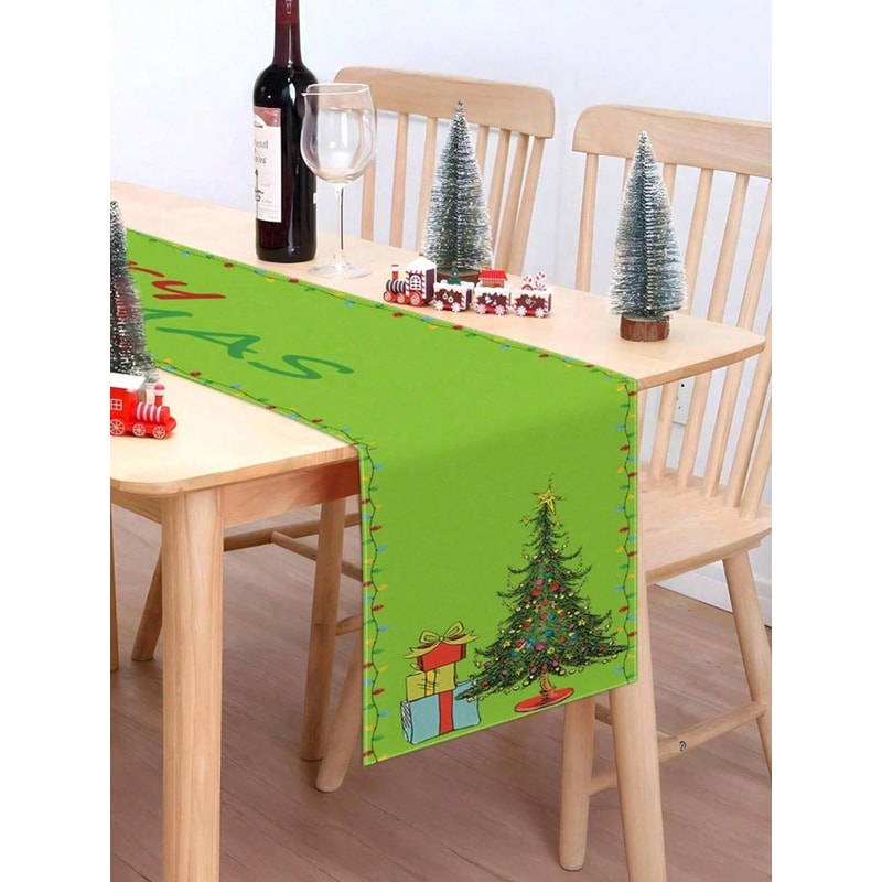 Grinch Style Christmas Table Runner For Whimsical Holiday Dining Decor 2