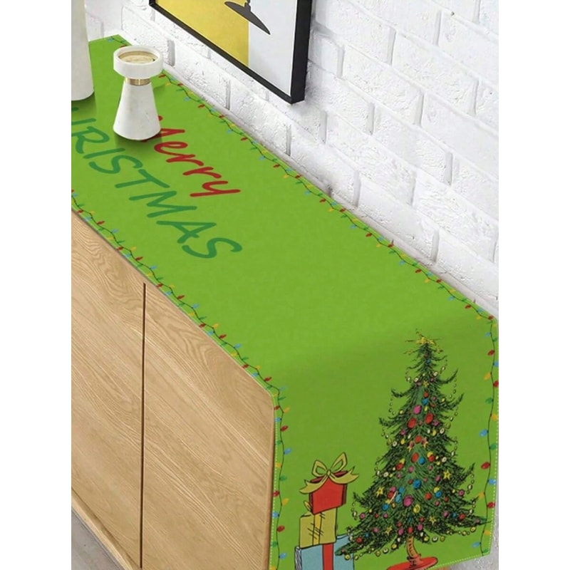Grinch Style Christmas Table Runner For Whimsical Holiday Dining Decor 3