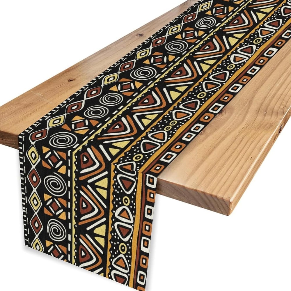 Geometric Linen Table Runner For Dining Table Decor 1