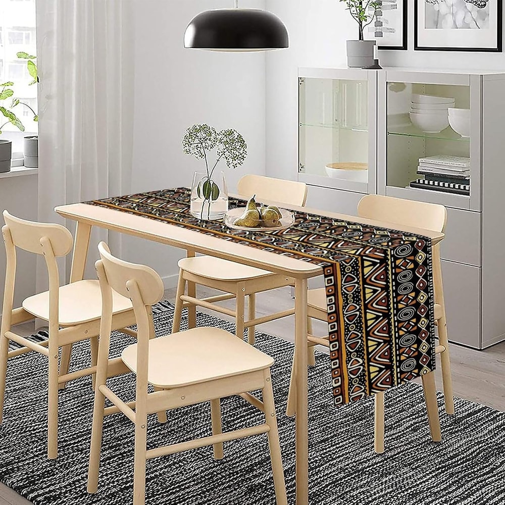 Geometric Linen Table Runner For Dining Table Decor 2