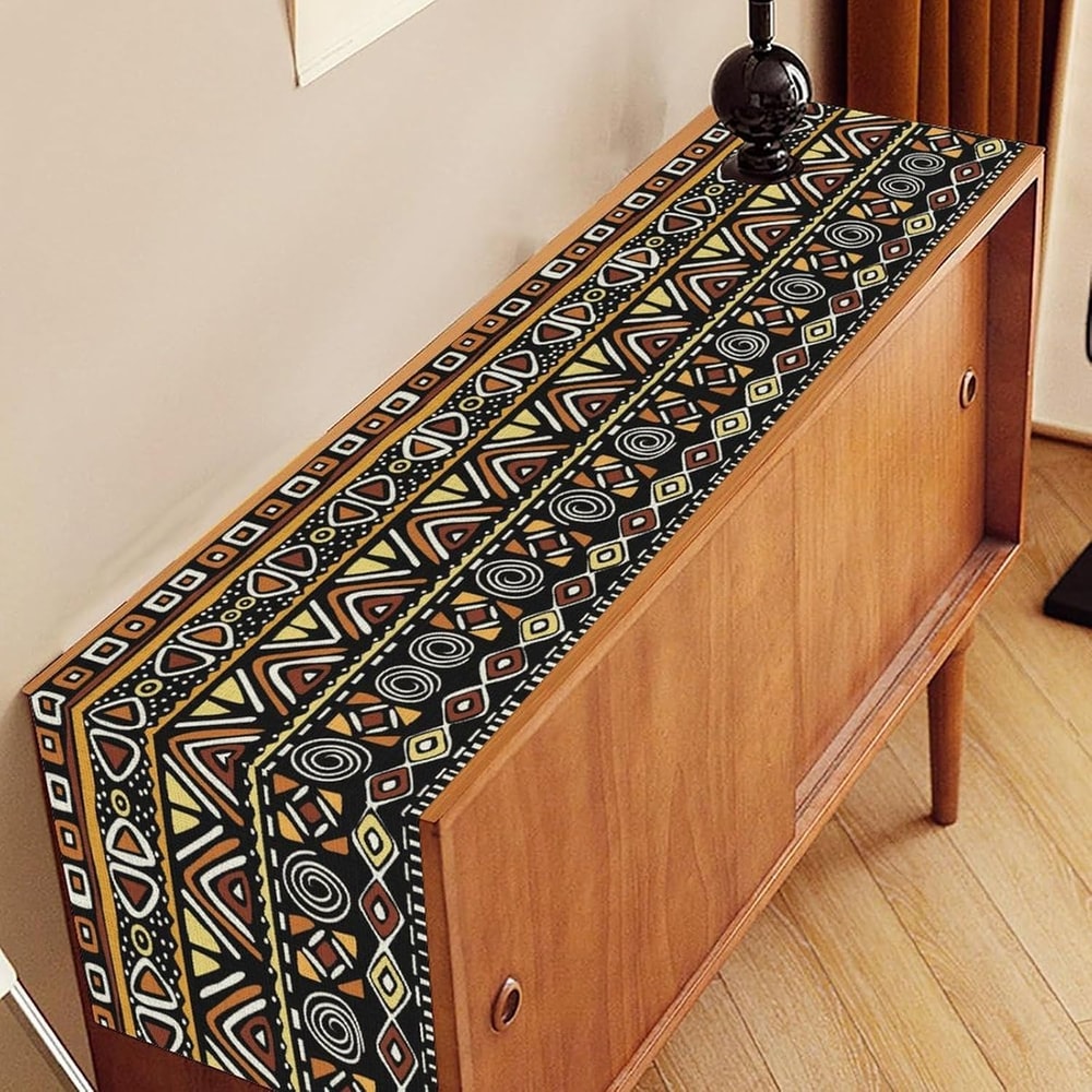 Geometric Linen Table Runner For Dining Table Decor 3