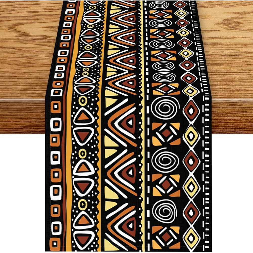 Geometric Linen Table Runner For Dining Table Decor 4