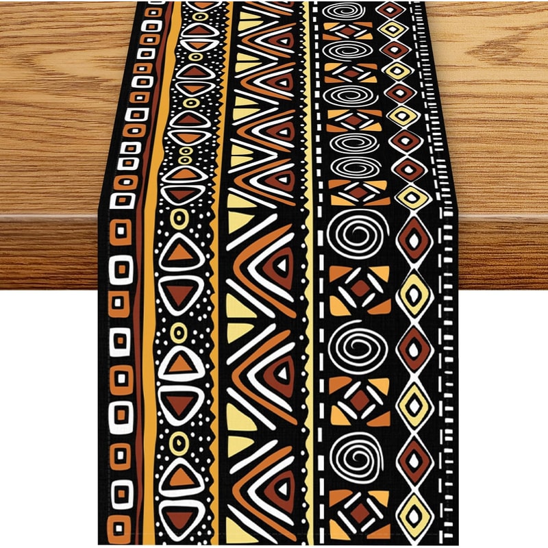 Geometric Linen Table Runner For Dining Table Decor 4