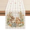 Easter Table Runner with Bunny Flowers and Buffalo Plaid Spring Decor