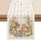 Easter Table Runner with Bunny Flowers and Buffalo Plaid Spring Decor