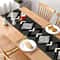 Modern Black and White Table Runner with Geometric Diamond Boho Design
