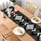 Modern Black and White Table Runner with Geometric Diamond Boho Design