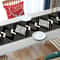 Modern Black and White Table Runner with Geometric Diamond Boho Design