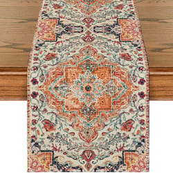 boho linen table runner washable dresser scarf for dining room decor