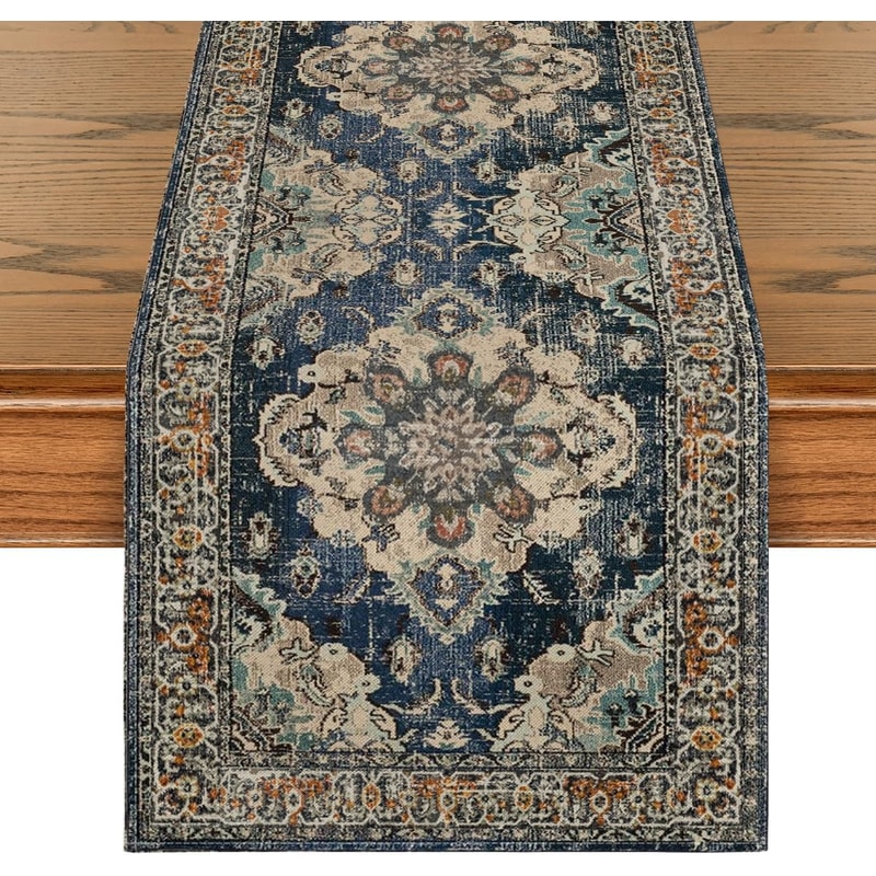 Boho Linen Table Runner Washable Dresser Scarf For Dining Room Decor 4