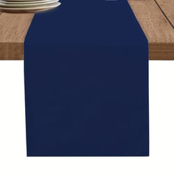 navy blue farmhouse table runner for dining kitchen and anniversary decor