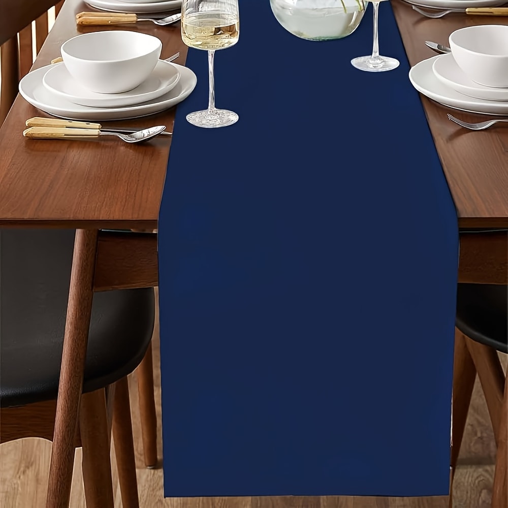 Navy Blue Farmhouse Table Runner For Dining Kitchen And Anniversary Decor 2