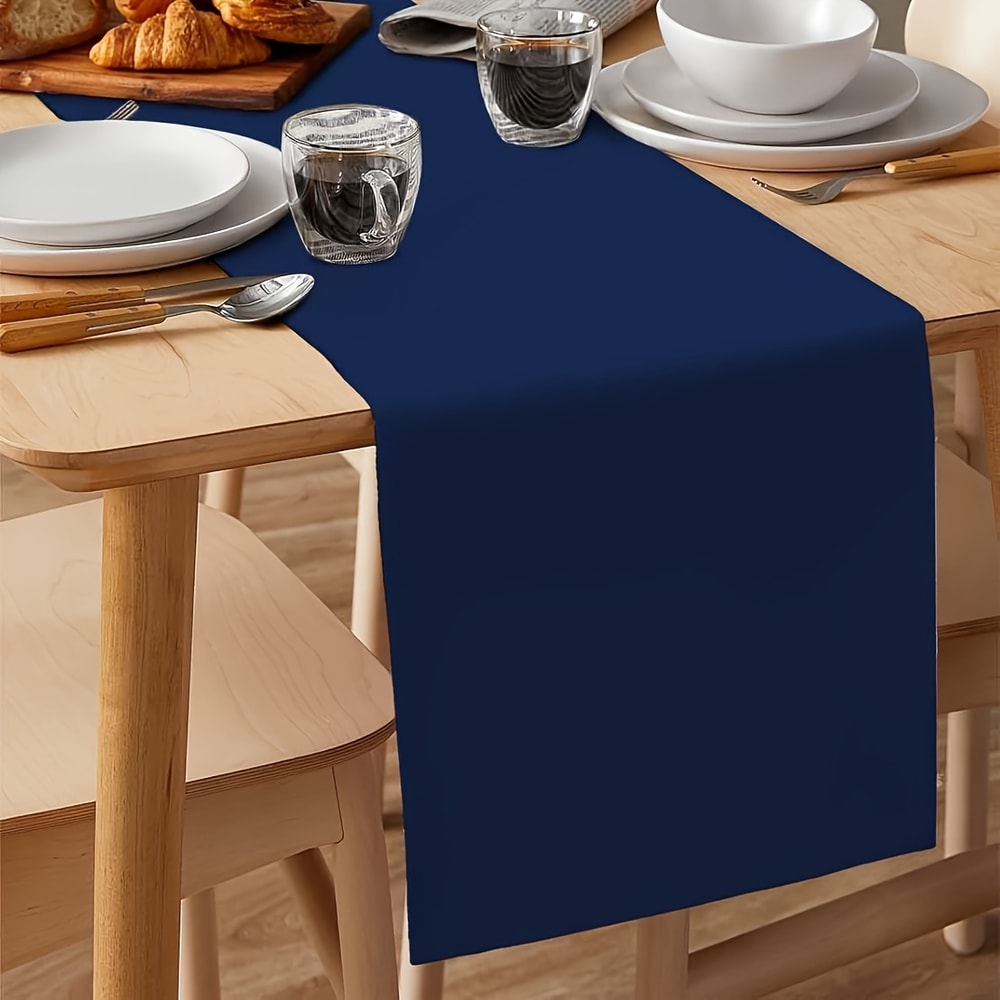 Navy Blue Farmhouse Table Runner For Dining Kitchen And Anniversary Decor 3
