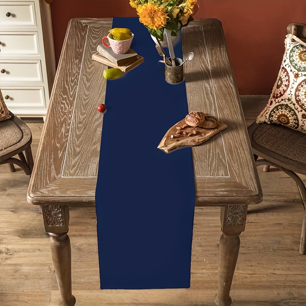 Navy Blue Farmhouse Table Runner For Dining Kitchen And Anniversary Decor 4