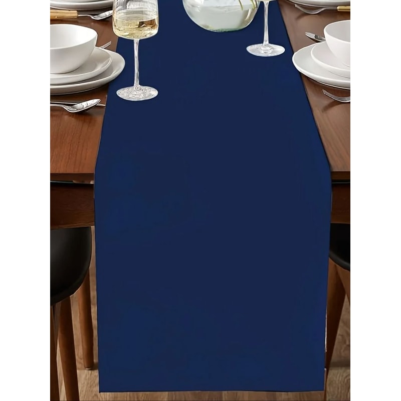 Navy Blue Farmhouse Table Runner For Dining Kitchen And Anniversary Decor 5