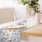 Monochrome Bird Linen Table Runner for Farmhouse Dining and Wedding Decor