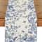 Monochrome Bird Linen Table Runner for Farmhouse Dining and Wedding Decor