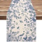 Monochrome Bird Linen Table Runner for Farmhouse Dining and Wedding Decor