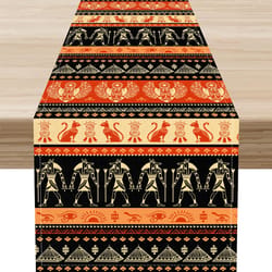 ancient egypt hieroglyphic table runner washable dining decor