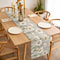 White Floral Linen Table Runner for Spring Dining and Wedding Decor