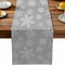 Gray Snowflake Christmas Table Runner Linen Look Winter Holiday Table Decor 0