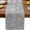 Gray Snowflake Christmas Table Runner Linen Look Winter Holiday Table Decor 5