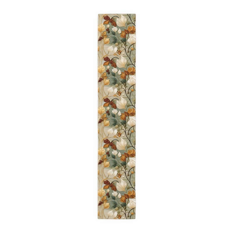 Vintage Floral Linen Table Runner For Dining Table And Dresser Decor 3