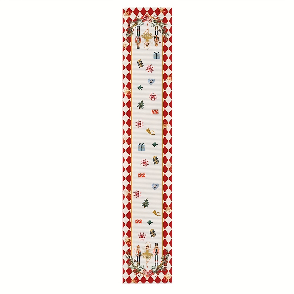 Nutcracker Christmas Table Runner Linen Holiday Dining Decor 4