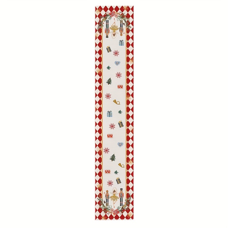 Nutcracker Christmas Table Runner Linen Holiday Dining Decor 4