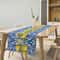 Lemon Blue Tile Linen Table Runner For Summer Dining And Kitchen Decor 1