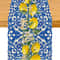 Lemon Blue Tile Linen Table Runner For Summer Dining And Kitchen Decor 4